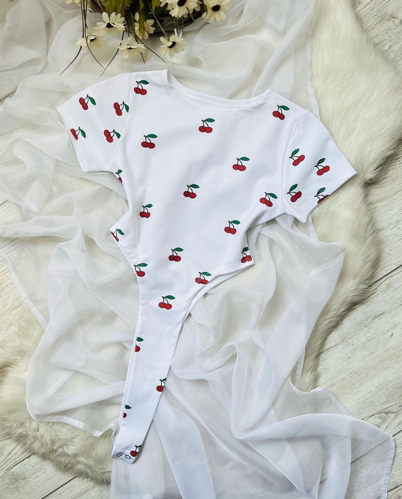 Body de tiro alto estampado