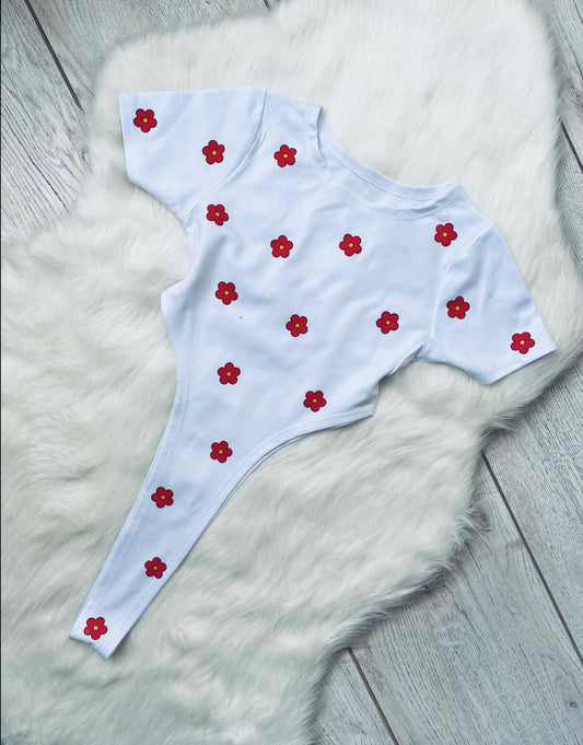 Body de tiro alto estampado