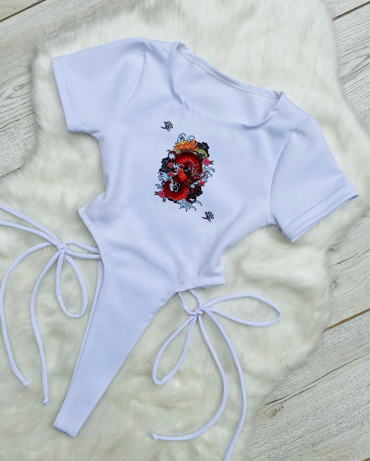 Body de tiro alto estampado